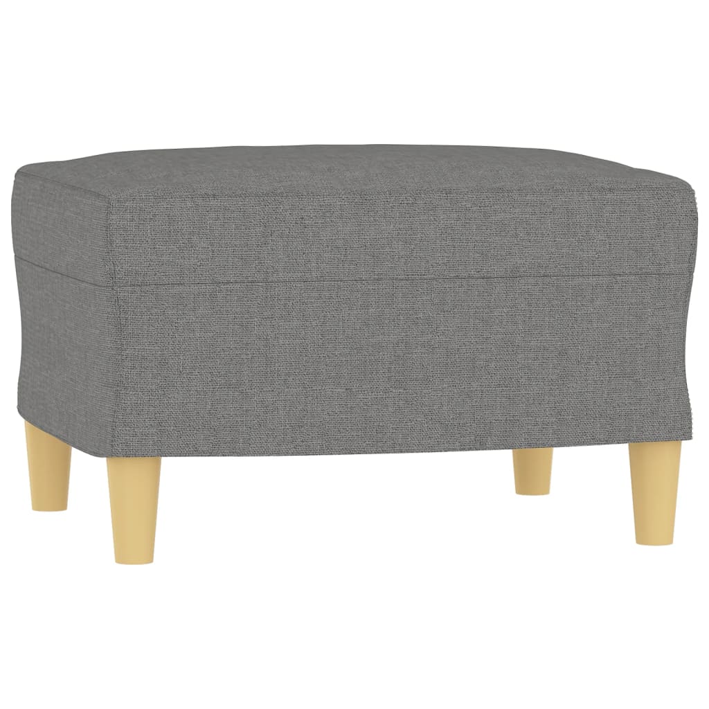 Sessel mit Hocker Dunkelgrau 60 cm Stoff
