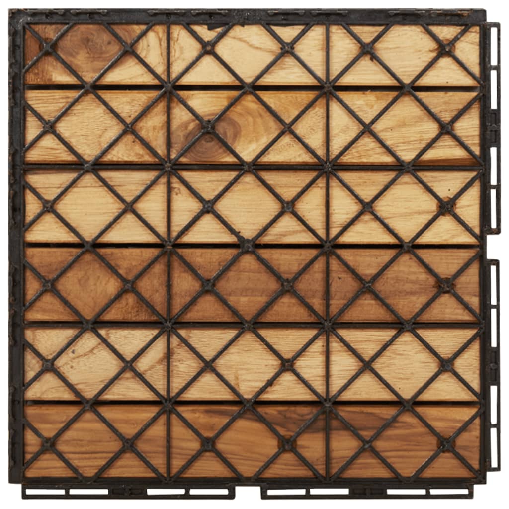 Terrassenfliesen 20 Stk. 30x30 cm Massivholz Teak Vertikal