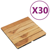 Thumbnail for Terrassenfliesen 30 Stk. 30x30 cm Massivholz Teak Vertikal