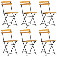 Thumbnail for Klappbare Gartenstühle 6 Stk. Stahl und Massivholz Akazie