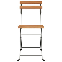 Thumbnail for Bistrostühle 8 Stk. Klappbar Massivholz Teak und Stahl