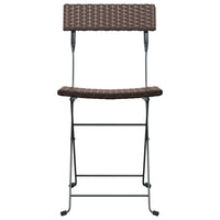 Thumbnail for Bistrostühle 6 Stk. Klappbar Braun Poly Rattan und Stahl