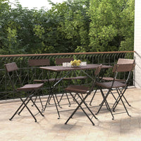 Thumbnail for Bistrostühle 6 Stk. Klappbar Braun Poly Rattan und Stahl