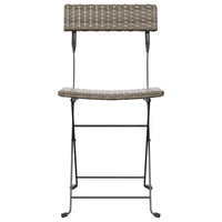 Thumbnail for Bistrostühle 4 Stk. Klappbar Grau Poly Rattan und Stahl