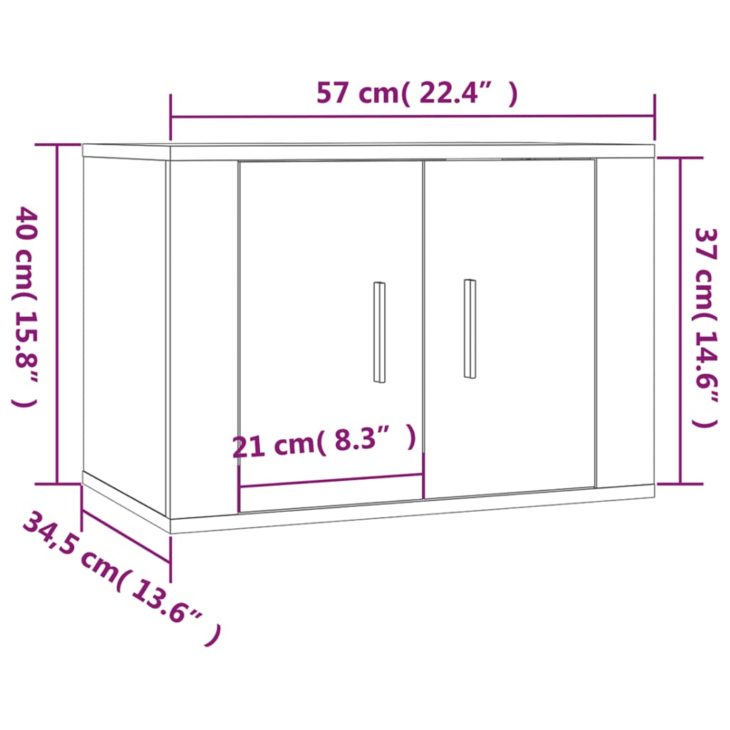 TV-Wandschrank Räuchereiche 57x34,5x40 cm