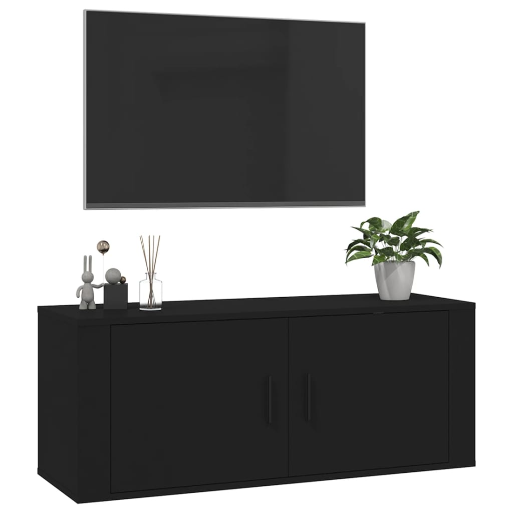 TV-Wandschrank Schwarz 100x34,5x40 cm