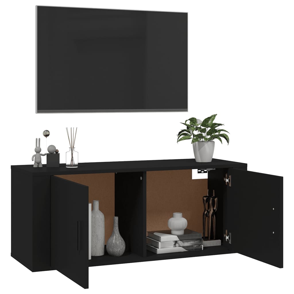 TV-Wandschrank Schwarz 100x34,5x40 cm