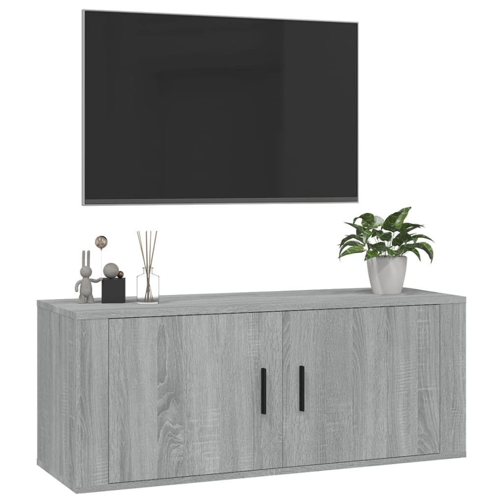 TV-Wandschrank Grau Sonoma 100x34,5x40 cm