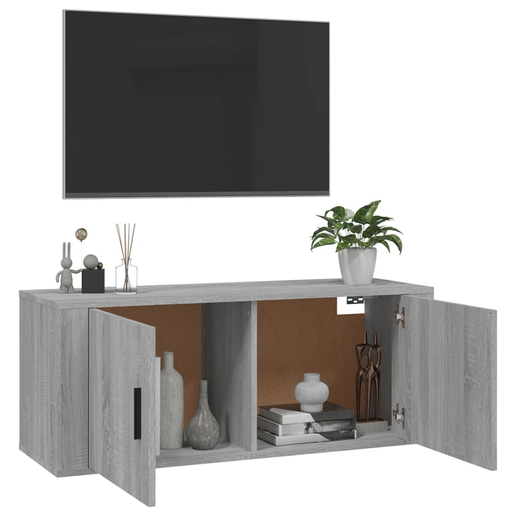 TV-Wandschrank Grau Sonoma 100x34,5x40 cm