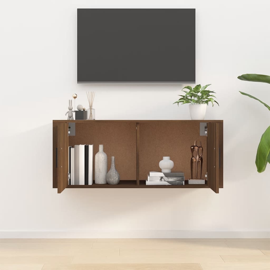 TV-Wandschrank Braun Eichen-Optik 100x34,5x40 cm