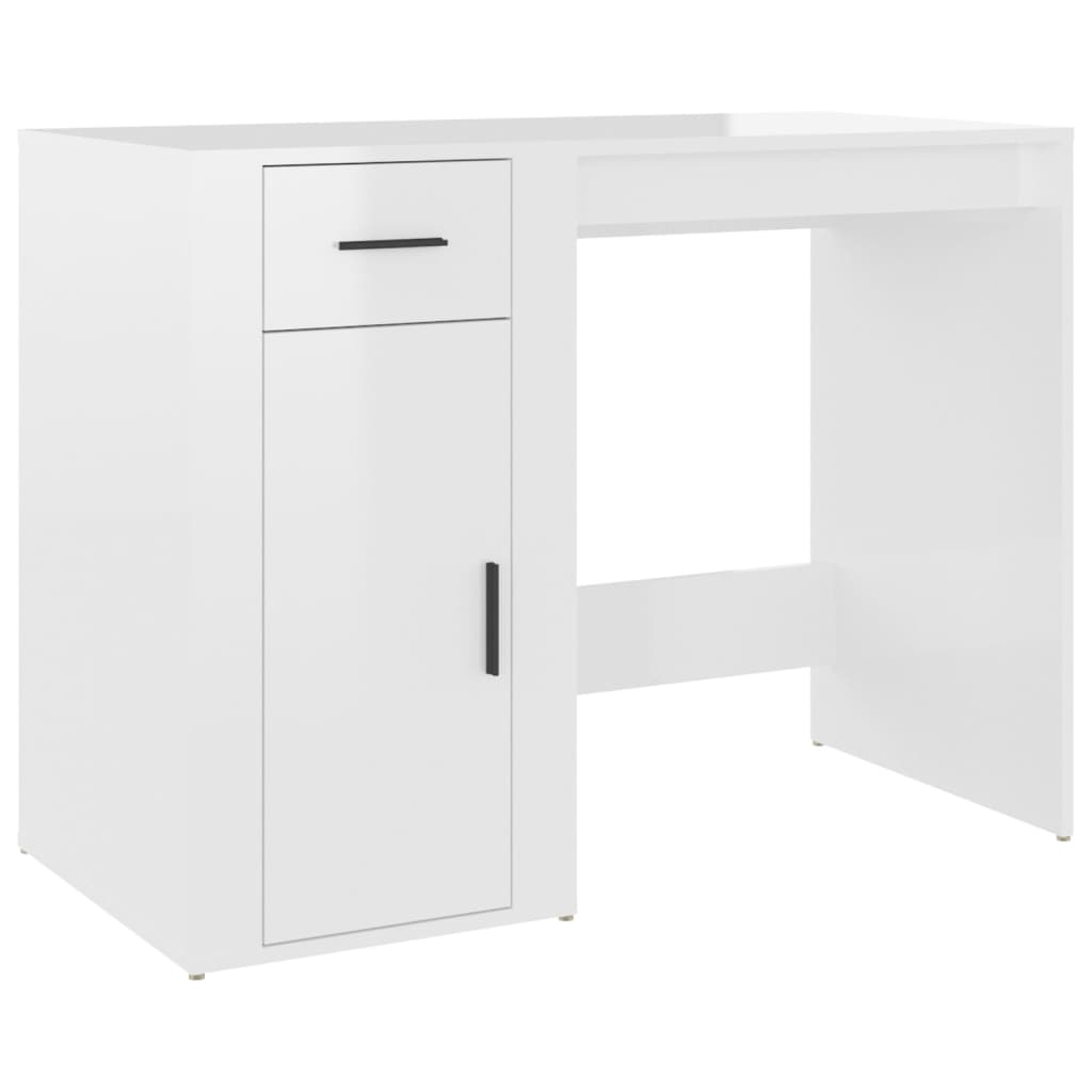 Schreibtisch Hochglanz-Weiß 100x49x75 cm Holzwerkstoff