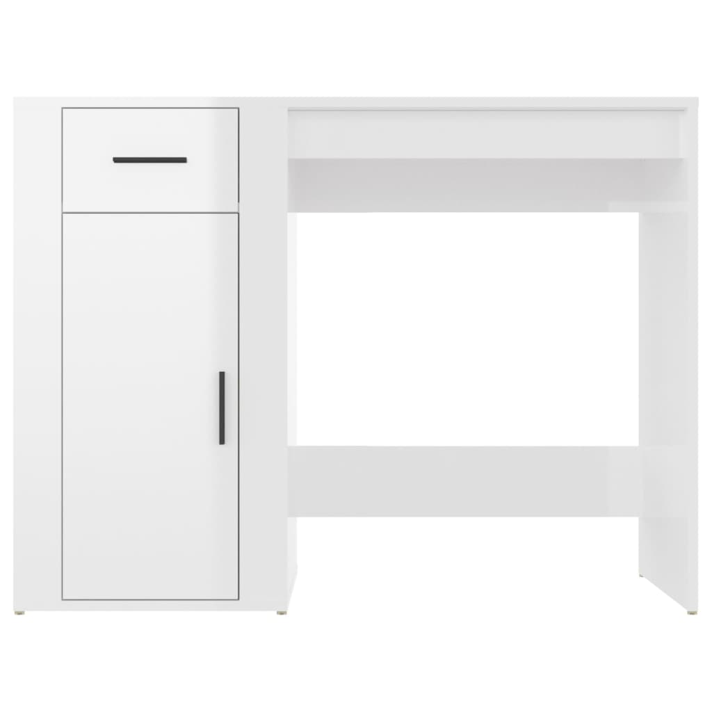 Schreibtisch Hochglanz-Weiß 100x49x75 cm Holzwerkstoff