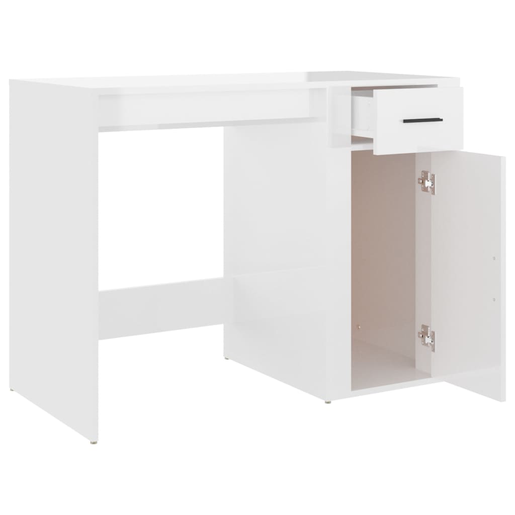 Schreibtisch Hochglanz-Weiß 100x49x75 cm Holzwerkstoff