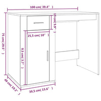 Thumbnail for Schreibtisch Hochglanz-Weiß 100x49x75 cm Holzwerkstoff