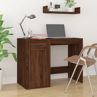 Thumbnail for Schreibtisch Braun Eichen-Optik 100x49x75 cm Holzwerkstoff