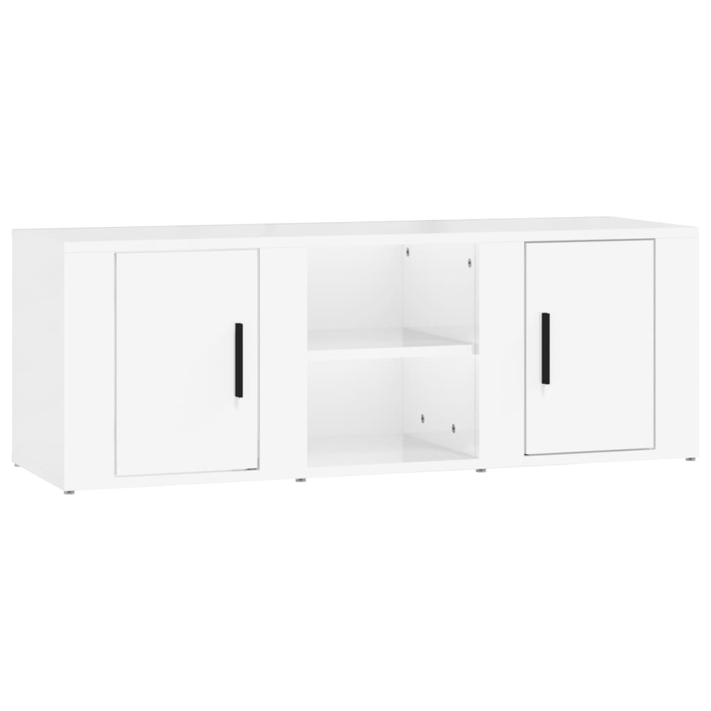 TV-Schrank Hochglanz-Weiß 100x31,5x35 cm Holzwerkstoff