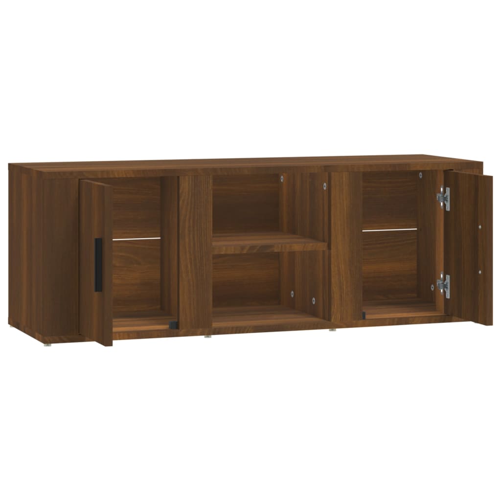 TV-Schrank Braun Eichen-Optik 100x31,5x35 cm Holzwerkstoff