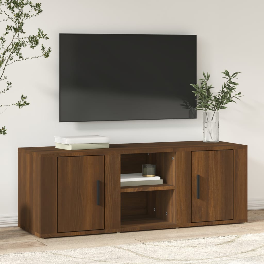 TV-Schrank Braun Eichen-Optik 100x31,5x35 cm Holzwerkstoff