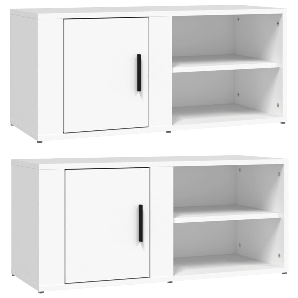 TV-Schränke 2 Stk. Weiß 80x31,5x36 cm Holzwerkstoff