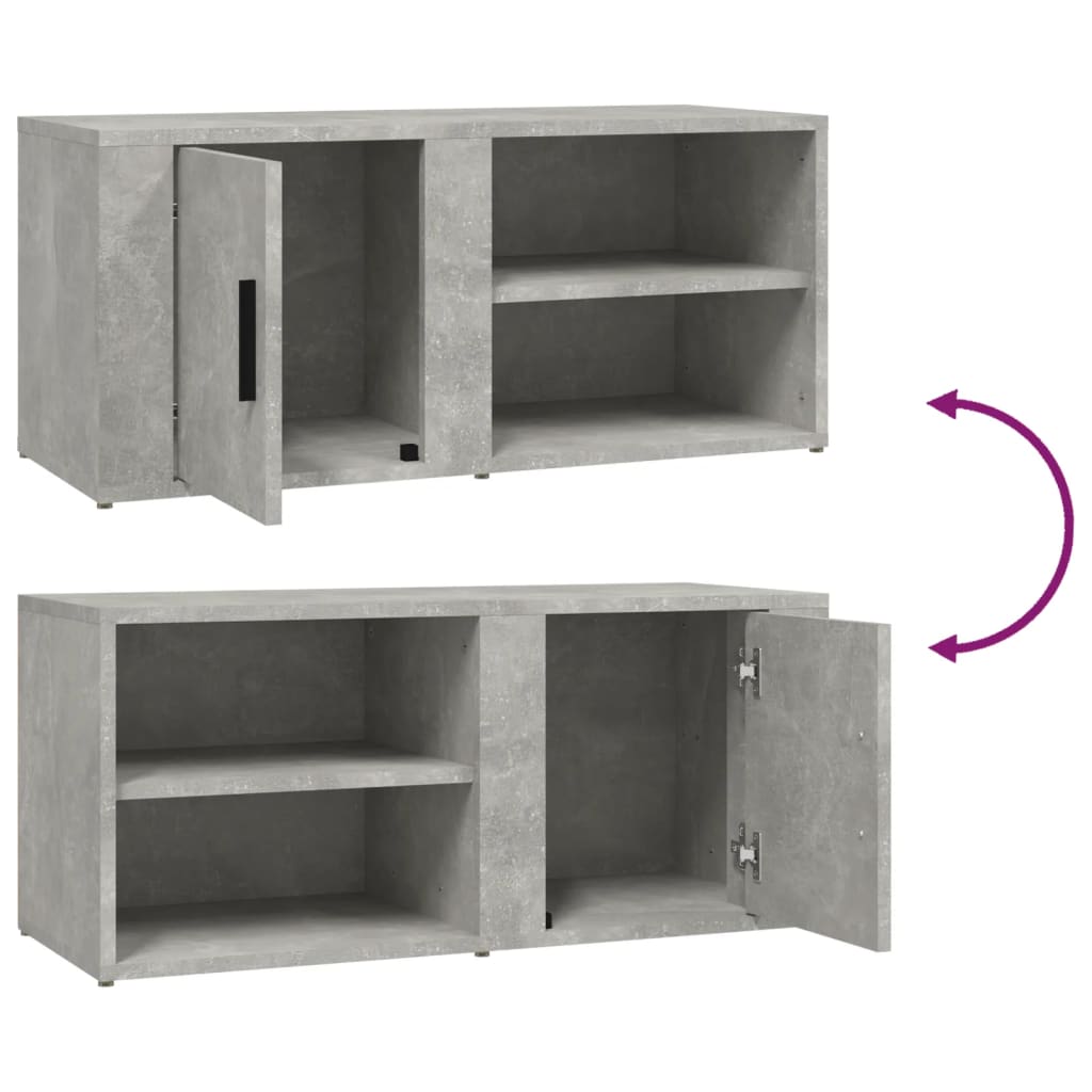 TV-Schrank Betongrau 80x31,5x36 cm Holzwerkstoff