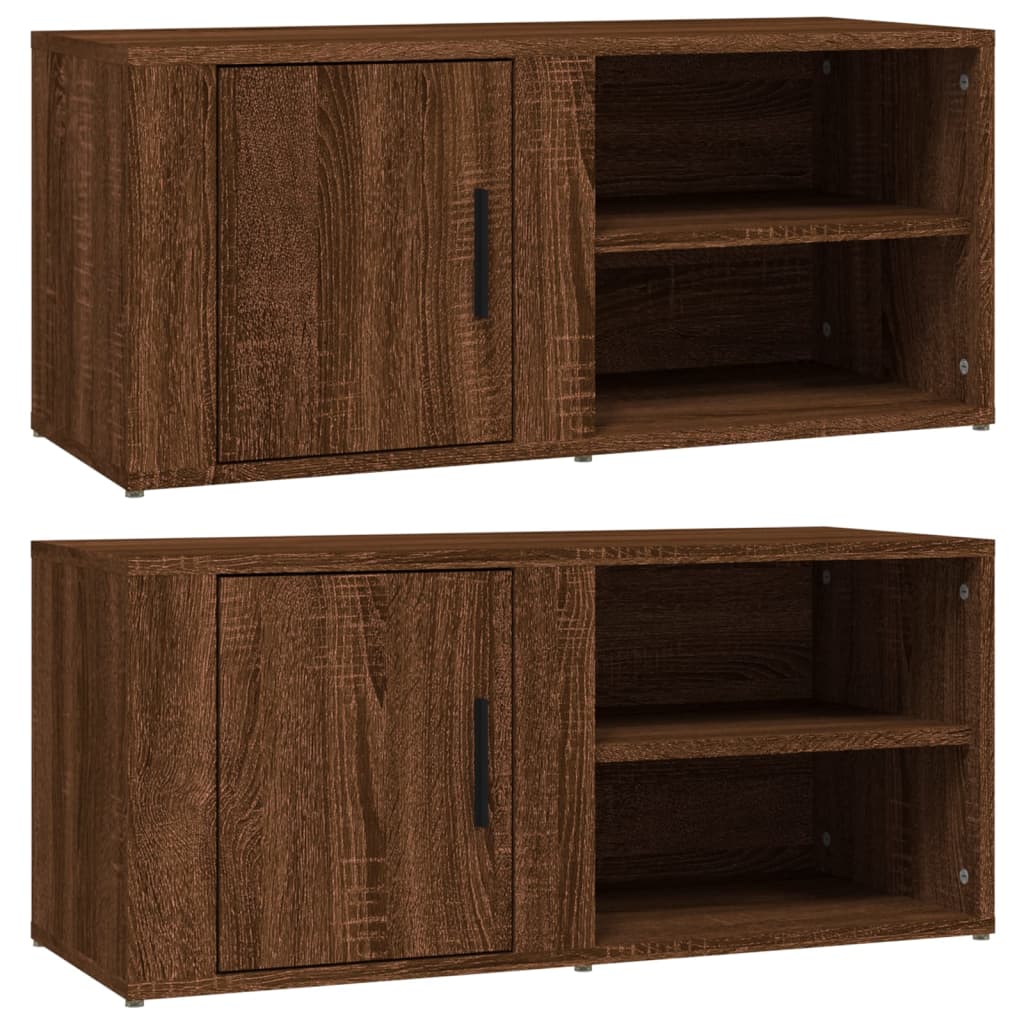 TV-Schränke 2 Stk. Braun Eiche 80x31,5x36 cm Holzwerkstoff