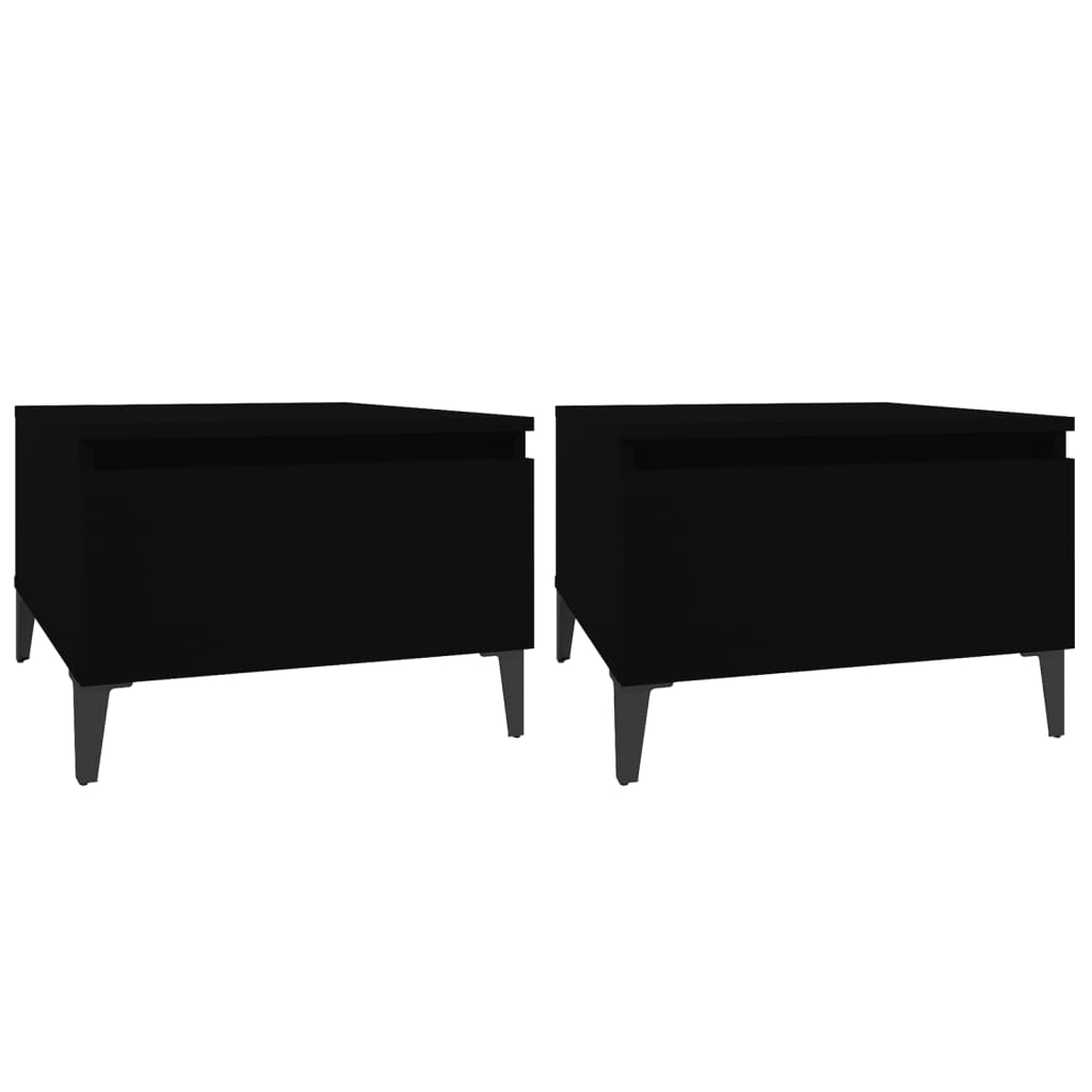 Beistelltische 2 Stk. Schwarz 50x46x35 cm Holzwerkstoff