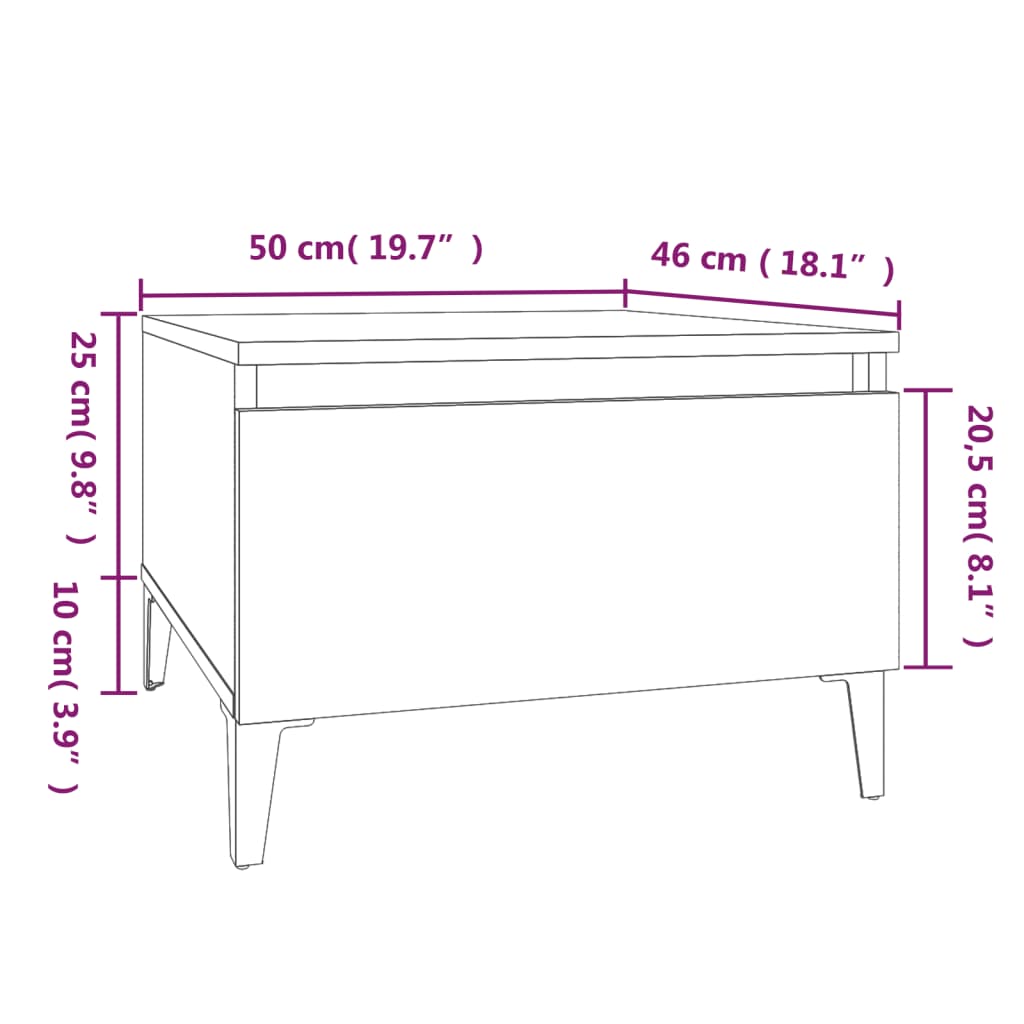 Beistelltische 2 Stk. Sonoma-Eiche 50x46x35 cm Holzwerkstoff