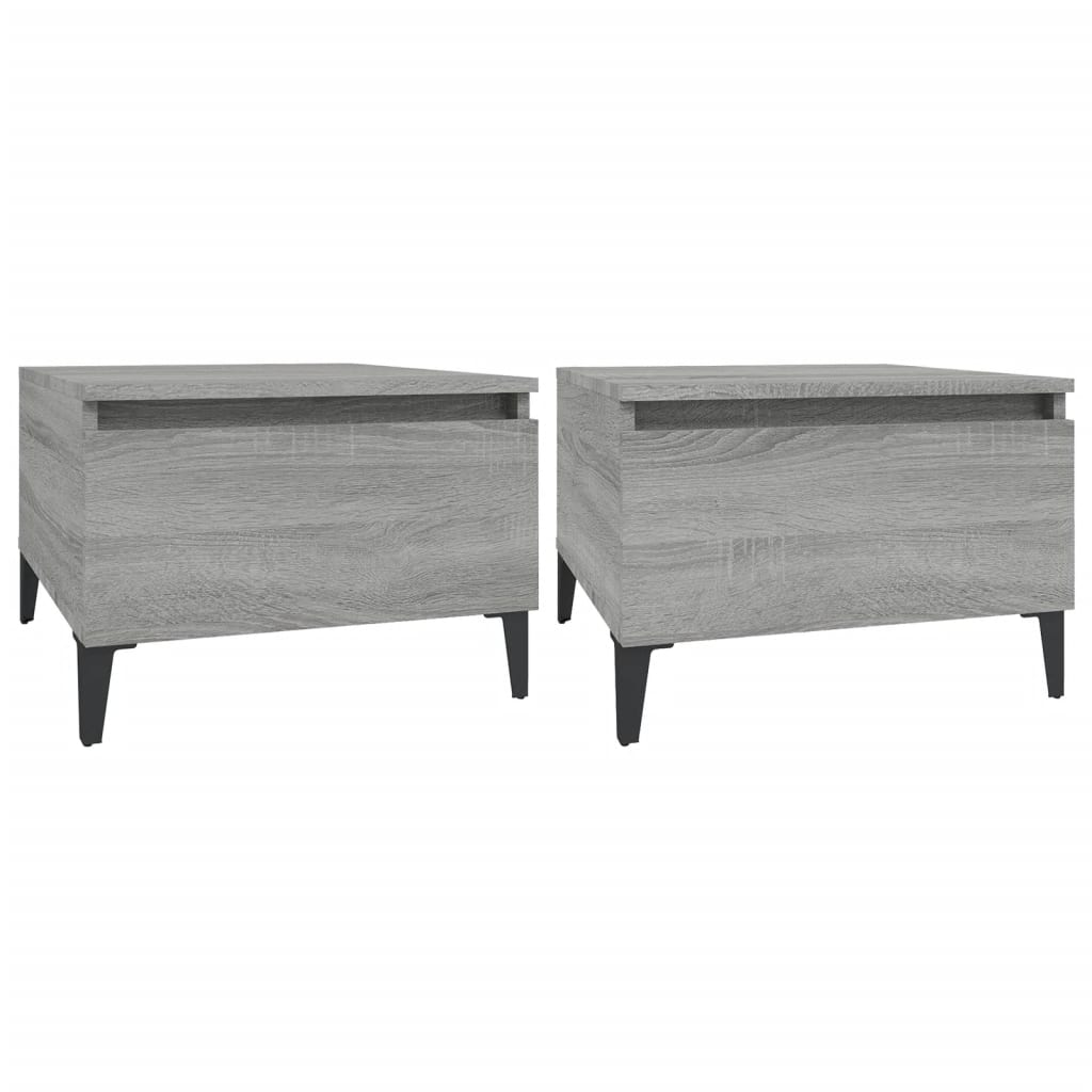 Beistelltische 2 Stk. Grau Sonoma 50x46x35 cm Holzwerkstoff