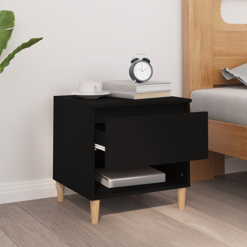 Nachttisch Schwarz 50x46x50 Holzwerkstoff