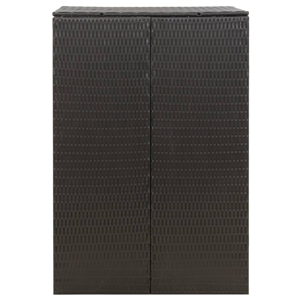 Mülltonnenbox für 1 Tonne Schwarz 70x80x117 cm Poly Rattan