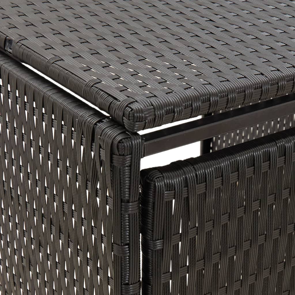 Mülltonnenbox für 1 Tonne Schwarz 70x80x117 cm Poly Rattan