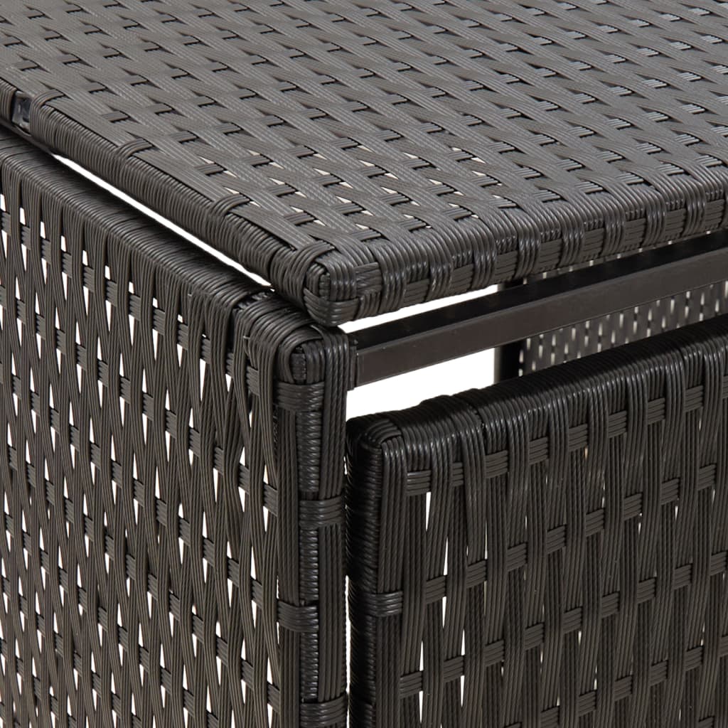 Mülltonnenbox für 2 Tonnen Schwarz 140x80x117 cm Poly Rattan