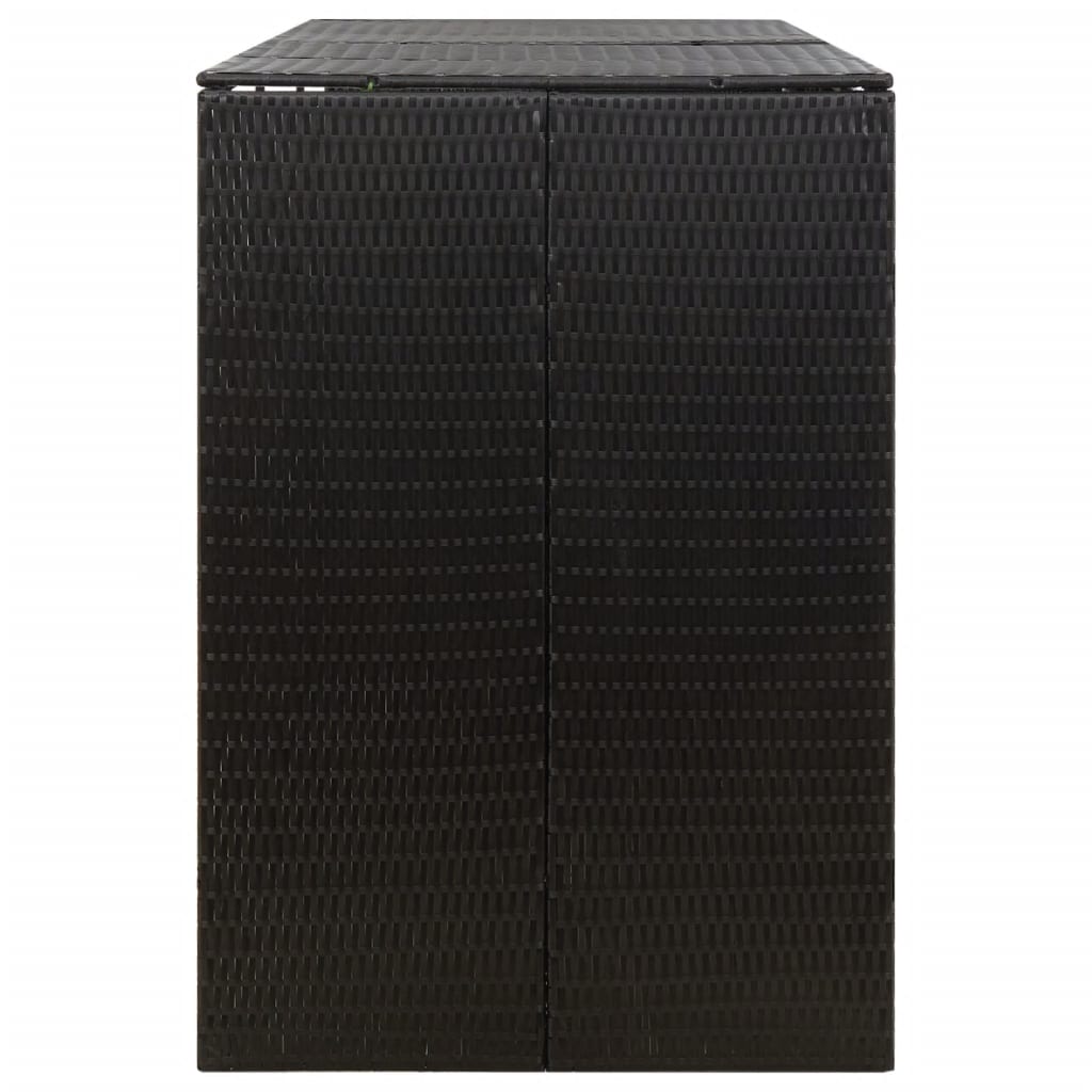 Mülltonnenbox für 3 Tonnen Schwarz 207x80x117 cm Poly Rattan