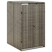 Thumbnail for Mülltonnenbox für 1 Tonne Grau 70x80x117 cm Poly Rattan