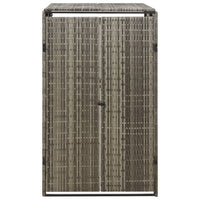 Thumbnail for Mülltonnenbox für 1 Tonne Grau 70x80x117 cm Poly Rattan