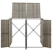 Thumbnail for Mülltonnenbox für 2 Tonnen Grau 140x80x117 cm Poly Rattan