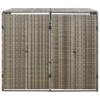 Thumbnail for Mülltonnenbox für 2 Tonnen Grau 140x80x117 cm Poly Rattan