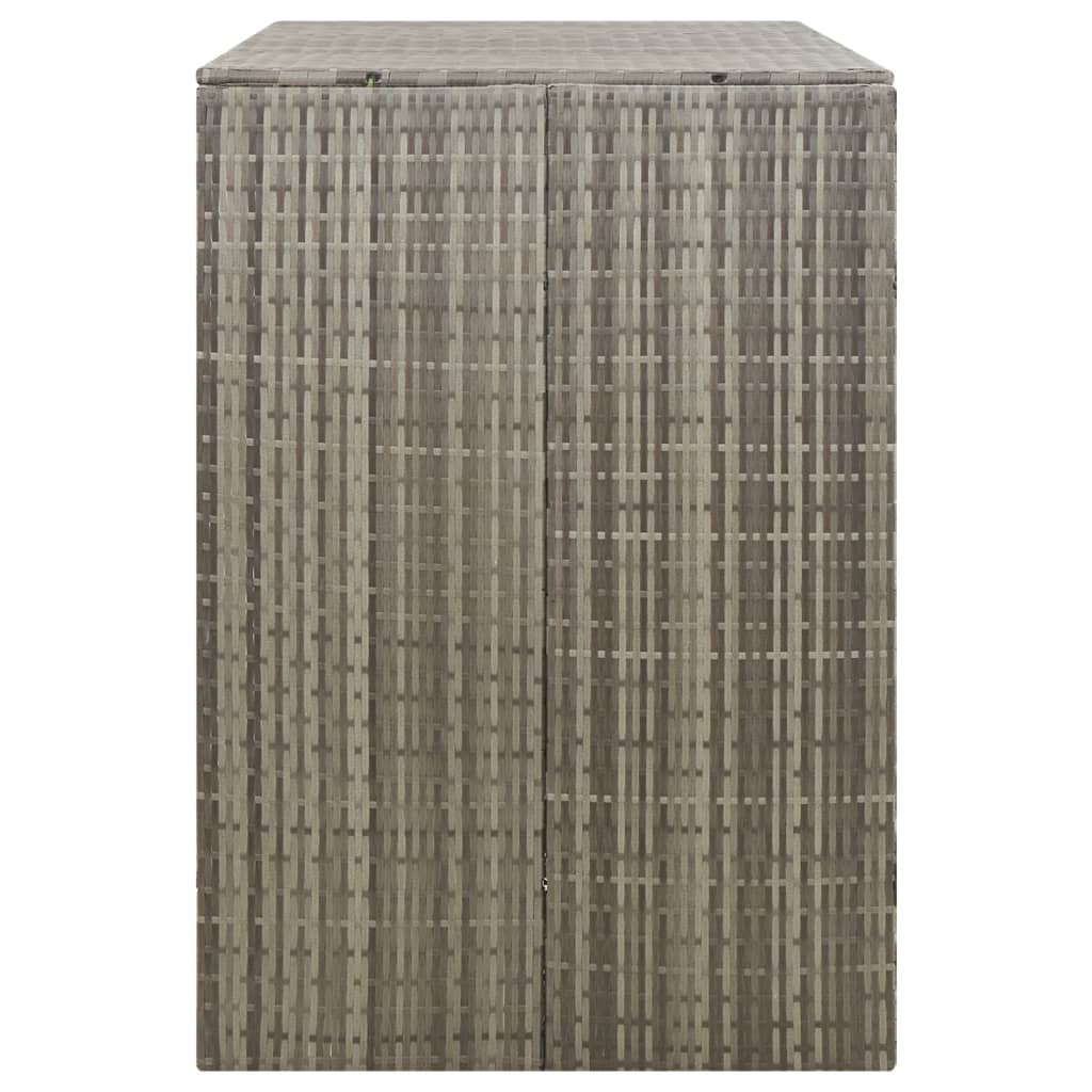 Mülltonnenbox für 2 Tonnen Grau 140x80x117 cm Poly Rattan