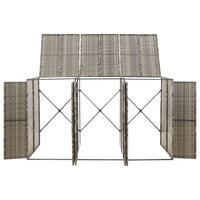 Thumbnail for Mülltonnenbox für 3 Tonnen Grau 207x80x117 cm Poly Rattan
