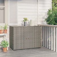 Thumbnail for Gartenschrank Grau 100x55,5x80 cm Poly Rattan
