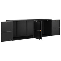 Thumbnail for Gartenschrank Schwarz 198x55,5x80 cm Poly Rattan