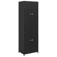Thumbnail for Gartenschrank Schwarz 59x40x180 cm Poly Rattan