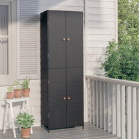 Thumbnail for Gartenschrank Schwarz 59x40x180 cm Poly Rattan