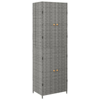 Thumbnail for Gartenschrank Grau 59x40x180 cm Poly Rattan