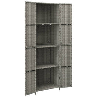 Thumbnail for Gartenschrank Grau 59x40x180 cm Poly Rattan