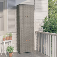 Thumbnail for Gartenschrank Grau 59x40x180 cm Poly Rattan