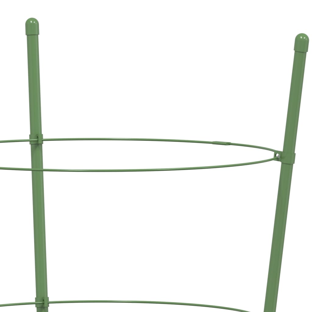 Pflanzenstützen mit 4 Ringen 5 Stk. Grün 90 cm Stahl