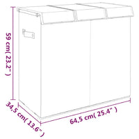 Thumbnail for Faltbarer Wäschekorb Grau 64,5x34,5x59 cm Leinenimitat Stoff