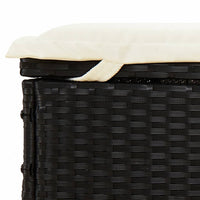 Thumbnail for Sonnenliege mit Runddach Schwarz 211x57x140 cm Poly Rattan
