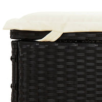 Thumbnail for Sonnenliege für 2 Personen mit Auflage Schwarz Poly Rattan